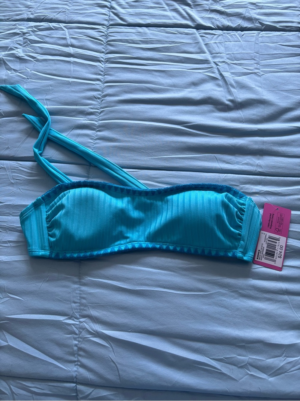 Juniors size small- Turquoise Bandeau Swim Top NEW W TAGS